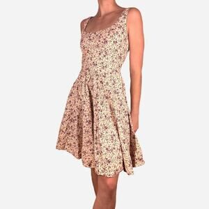 Soprana pastel pink floral drop waist floral a line sundress feminine - M